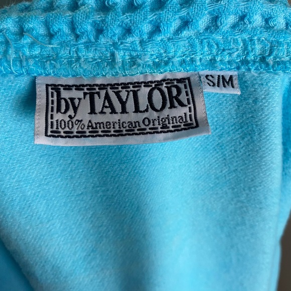 70’s style vest by Taylor hand tie dyed light blue white zip up pockets size S/M - Picture 8 of 9